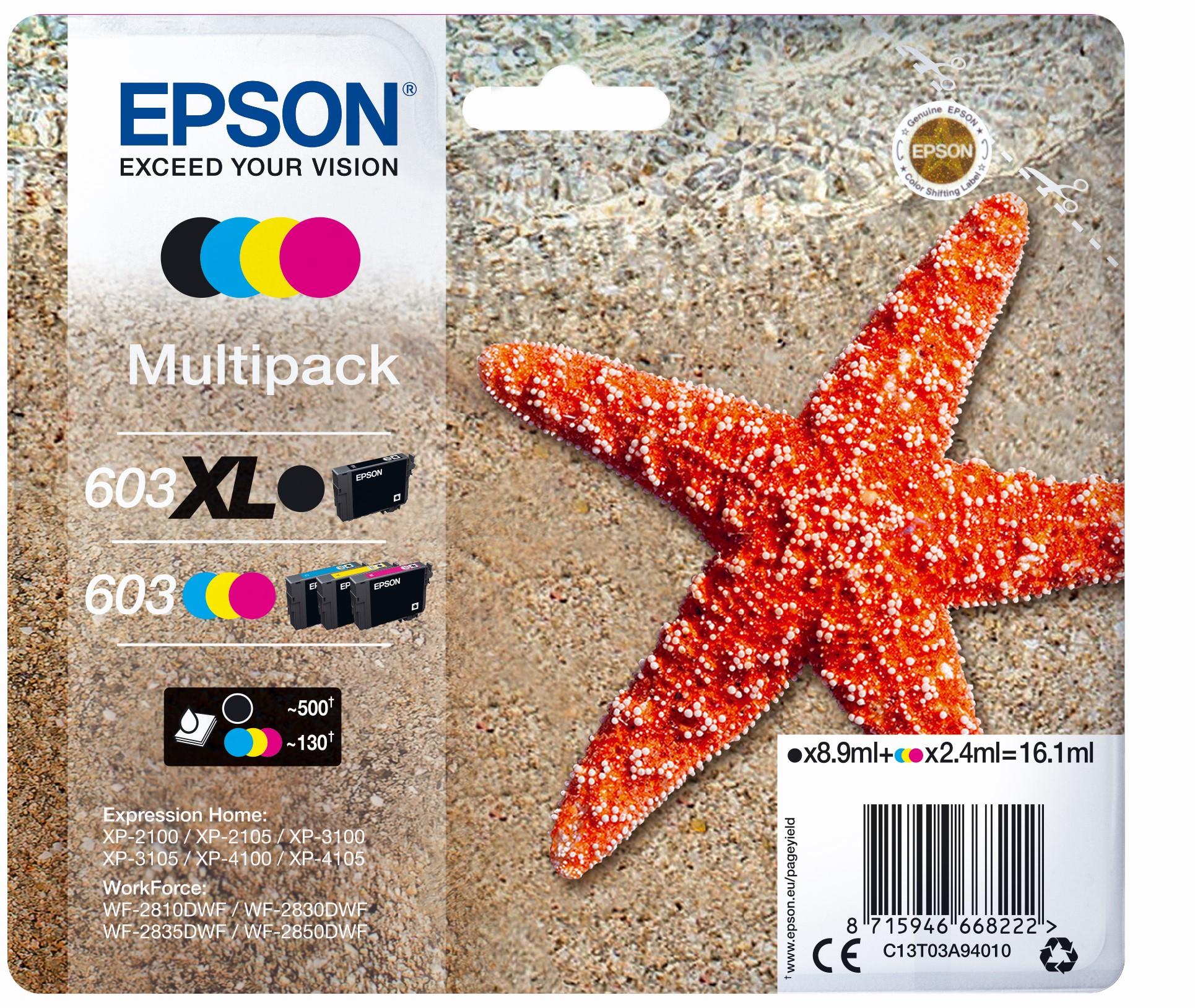 Epson Tinte 603XL/603 / C13T03A94020 BK,C,M,Y