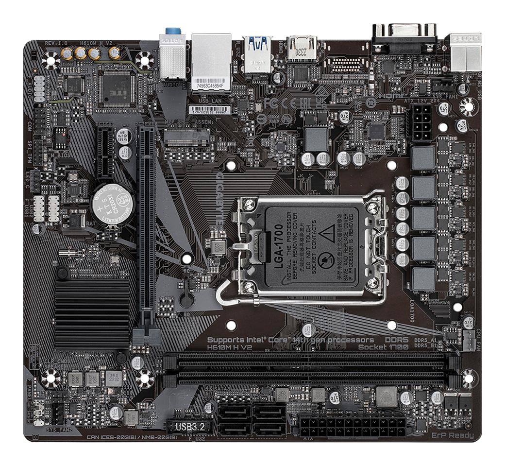 GIGABYTE Mainboard H610M H V2 / H610M H V2 Schwarz