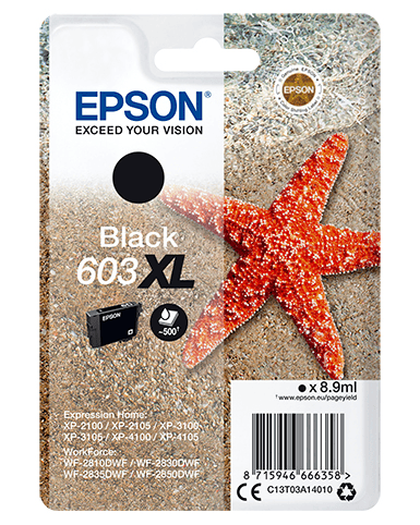 Epson Tinte 603XL / C13T03A14010 Schwarz XL