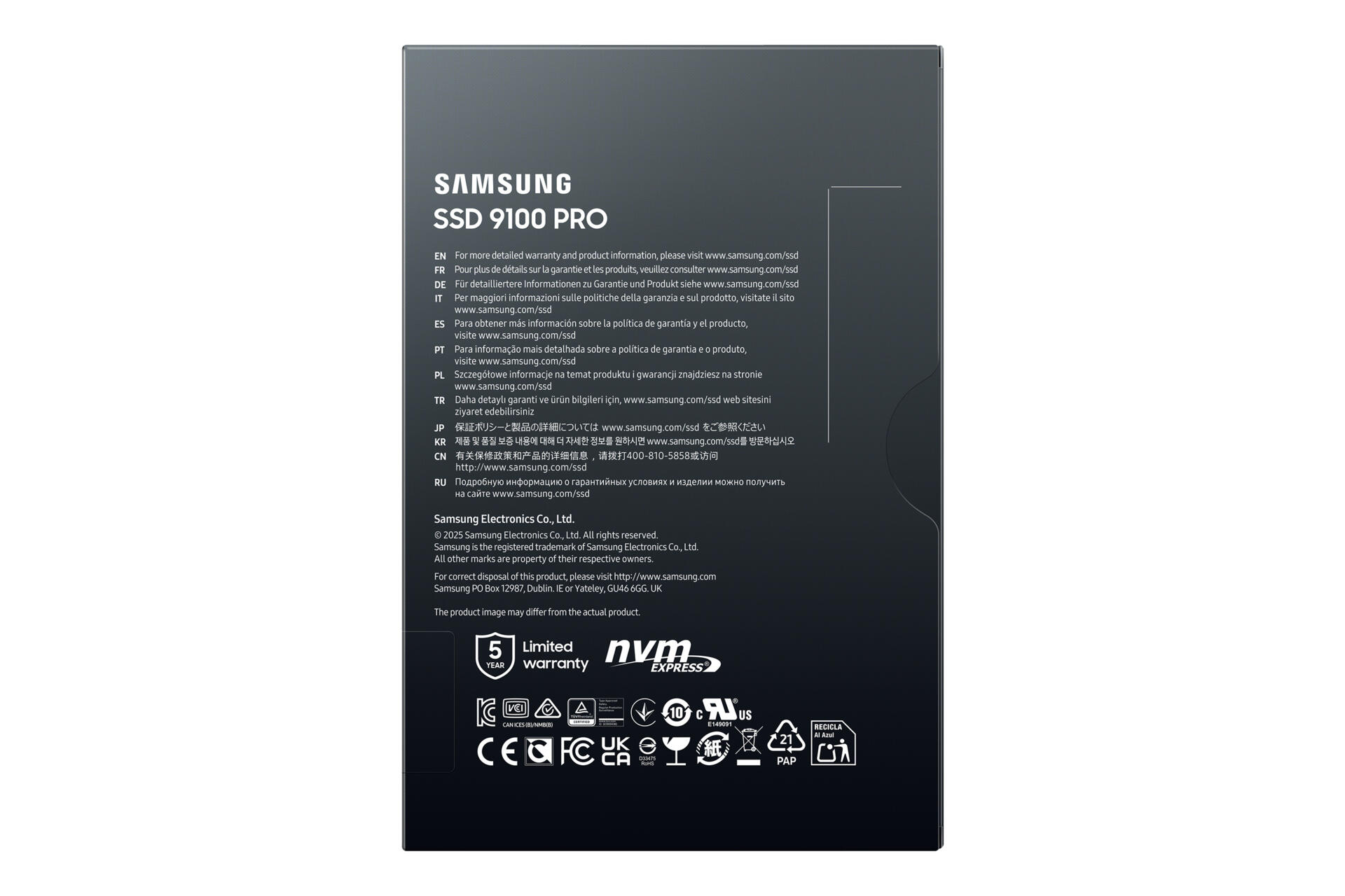Samsung M.2 SSD 9100 PRO PCIe 5.0 4TB / MZ-VAP4T0BW