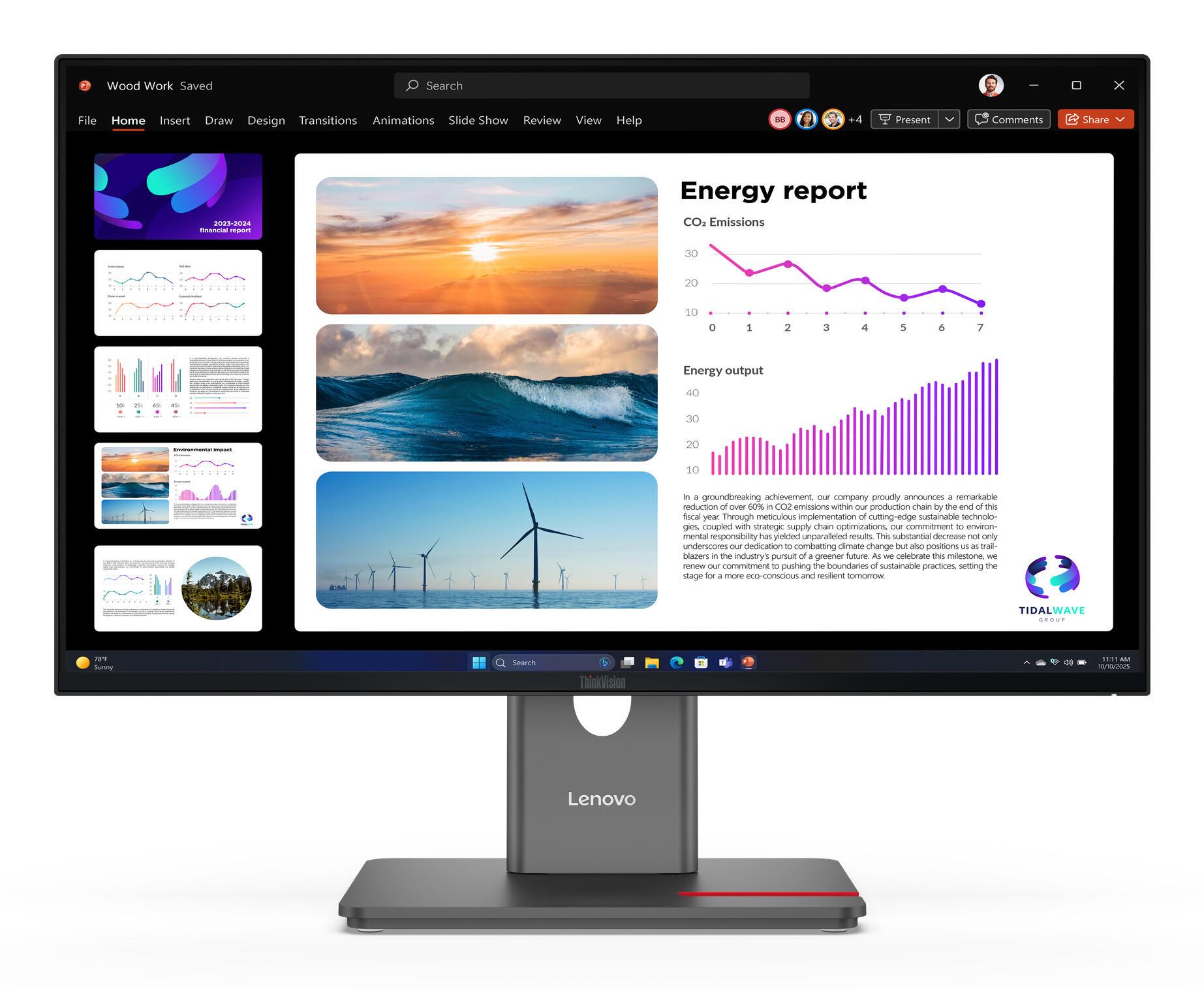 Lenovo Monitor ThinkVision P24q-40 / 64B2GAT1EU Schwarz 60,5 cm (23.8")