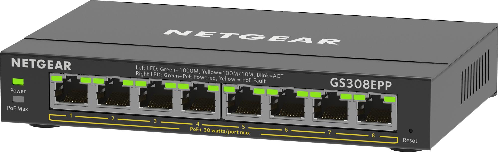 Netgear Switch Essentials GS308EPP / GS308EPP-100PES Schwarz