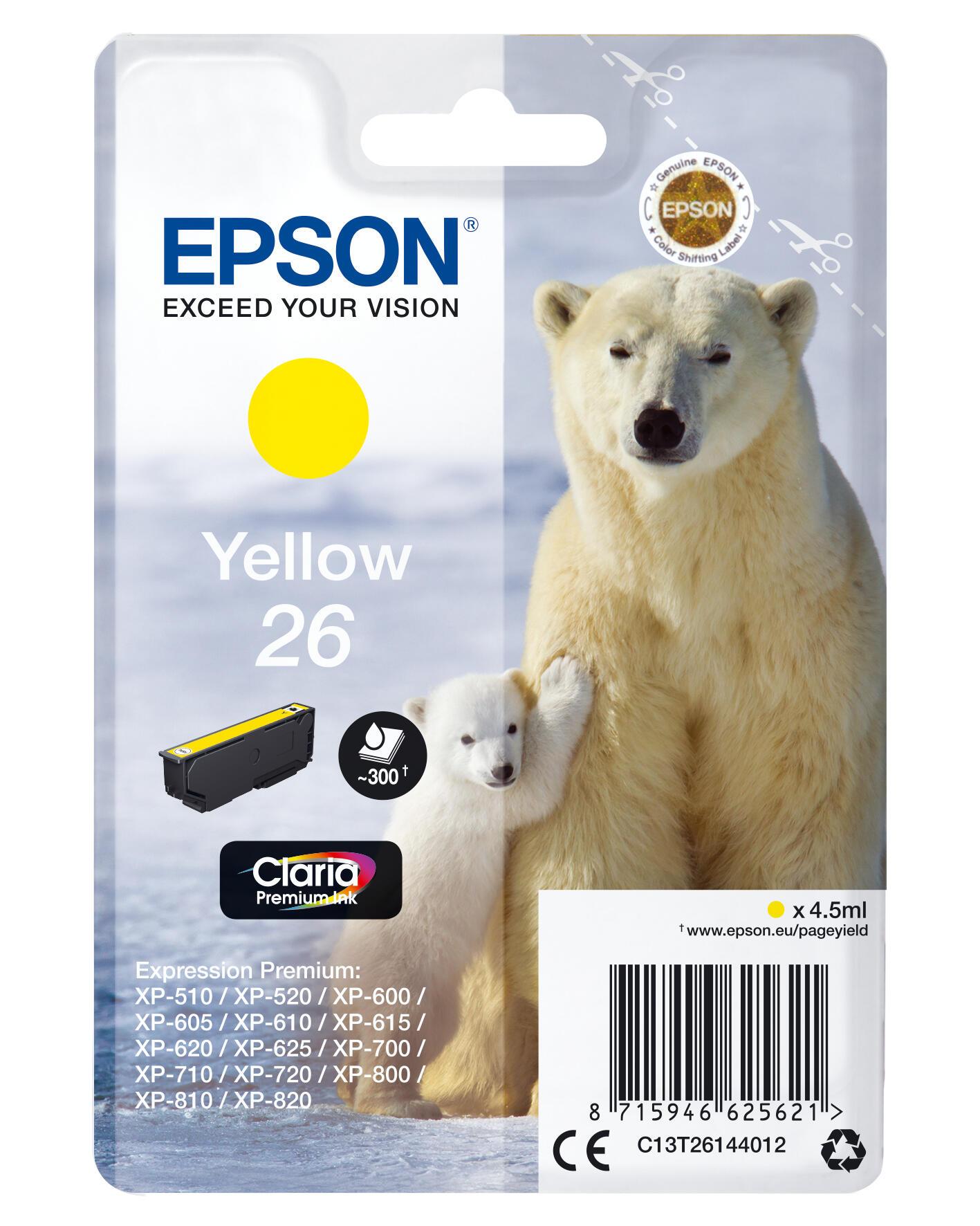 Epson Tinta 26 / C13T26144012 Amarillo Standard