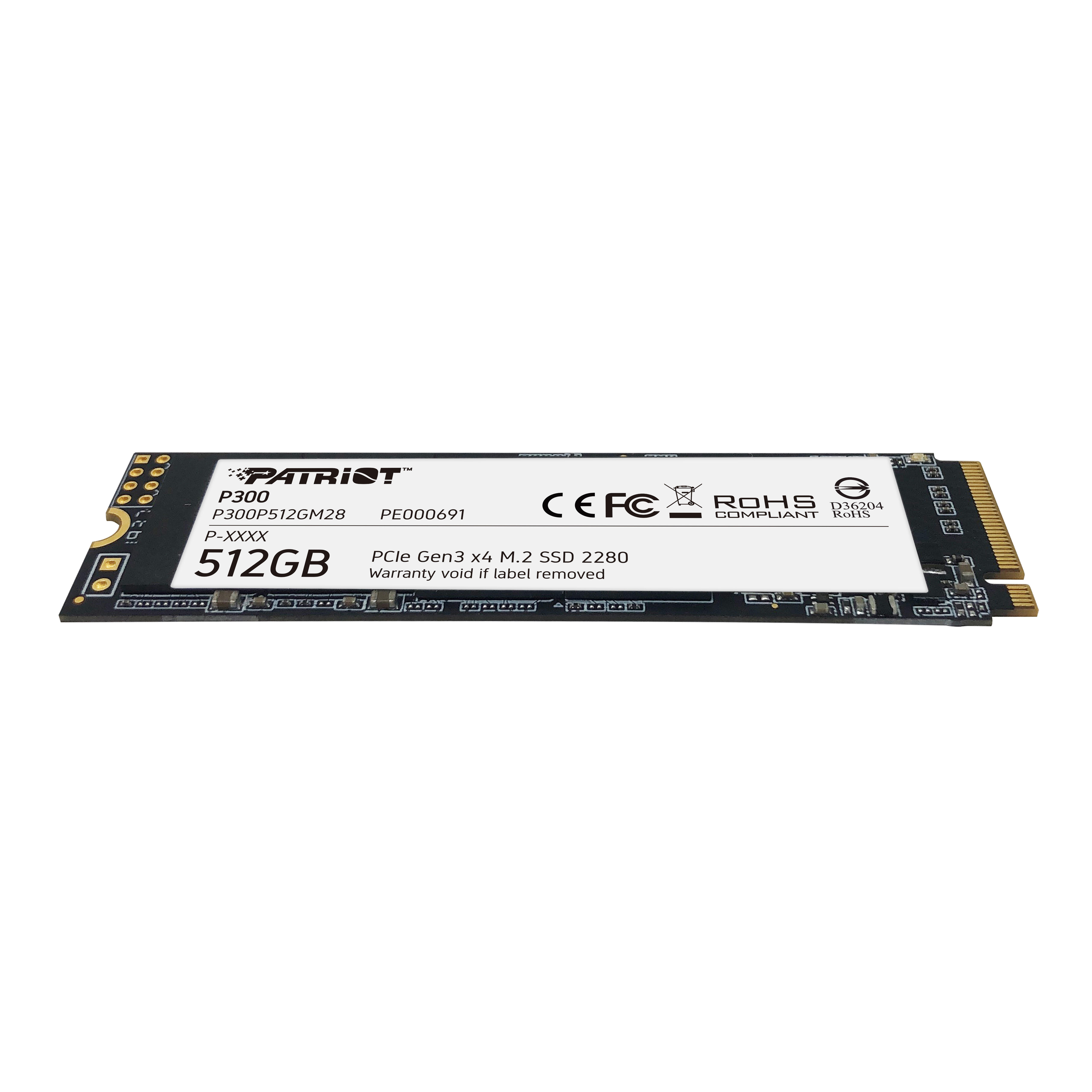 Patriot Memory M.2 SSD P300 512GB / P300P512GM28 Weiß, Schwarz