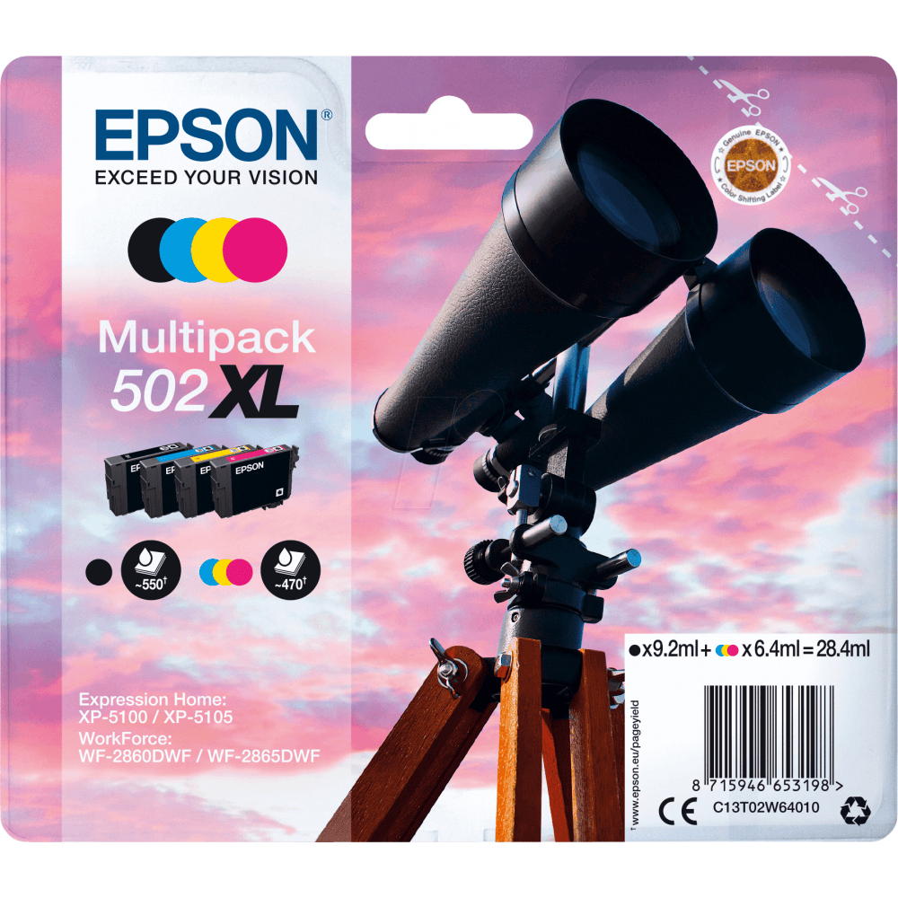 Epson Tinte 502XL / C13T02W64010 BK,C,M,Y