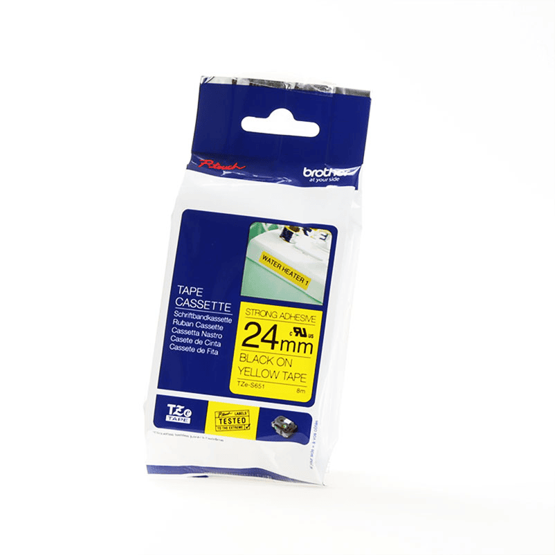 Brother Ruban encreur TZE-S651 / TZES651 Noir sur Jaune