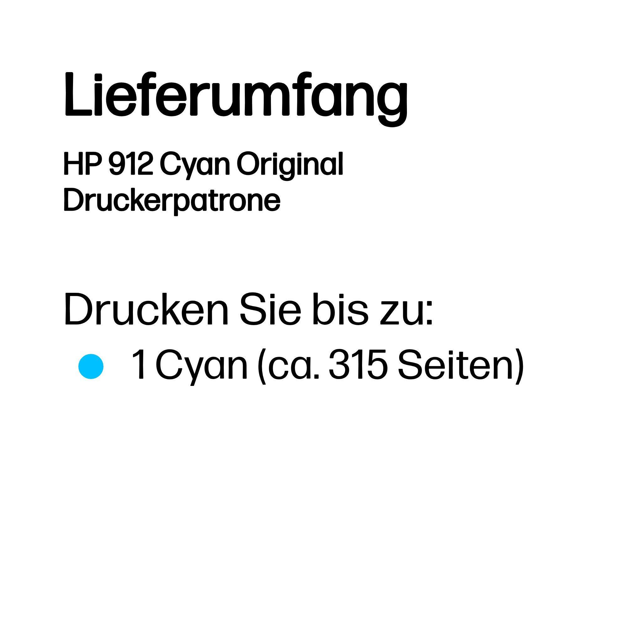 HP Tinte 912 / 3YL77AE Cyan