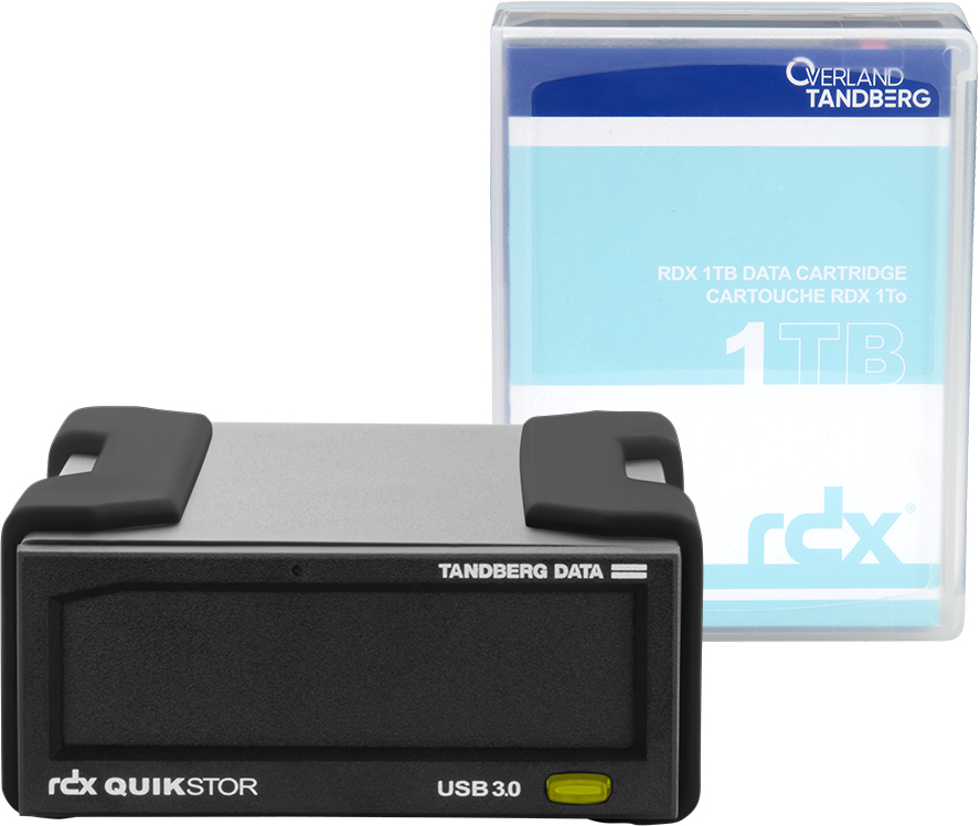 Tandberg Data Drive QuikStor RDX Extern mit 1TB Kassette / 8864-RDX Black Multipack