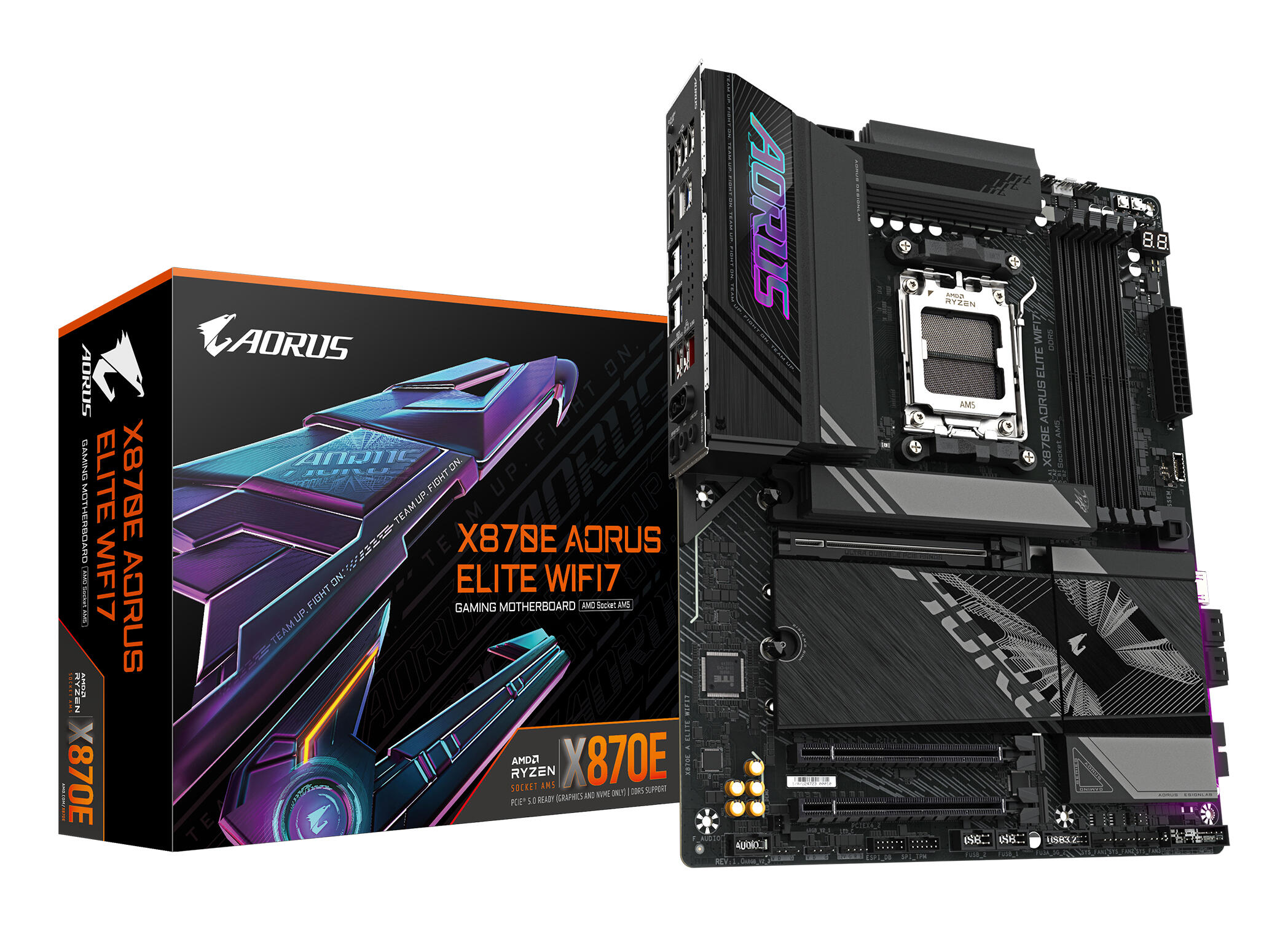 GIGABYTE Placa base X870E Aorus Elite WiFi7 / X870E A ELITE WIFI7 Negro