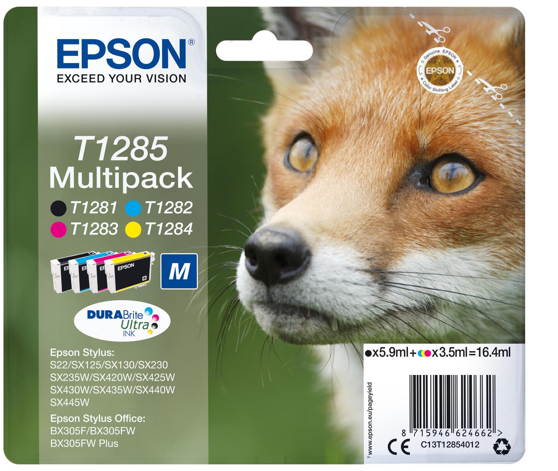 Epson Tinta T1285 / C13T12854012 BK,C,M,Y Multipack