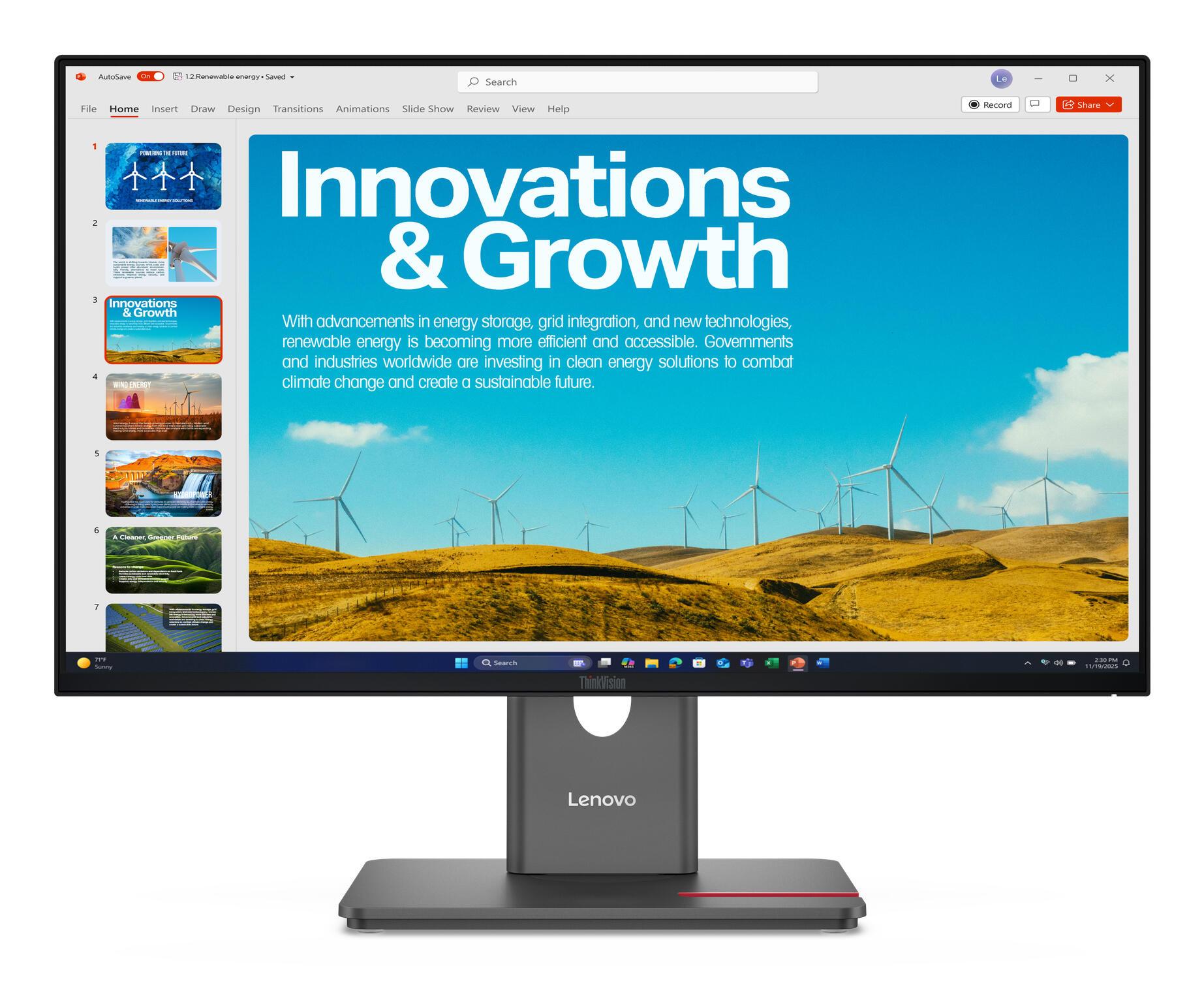 Lenovo Monitor ThinkVision P24QD-40 / 64B1GAT1EU Negro 60,5 cm (23,8")