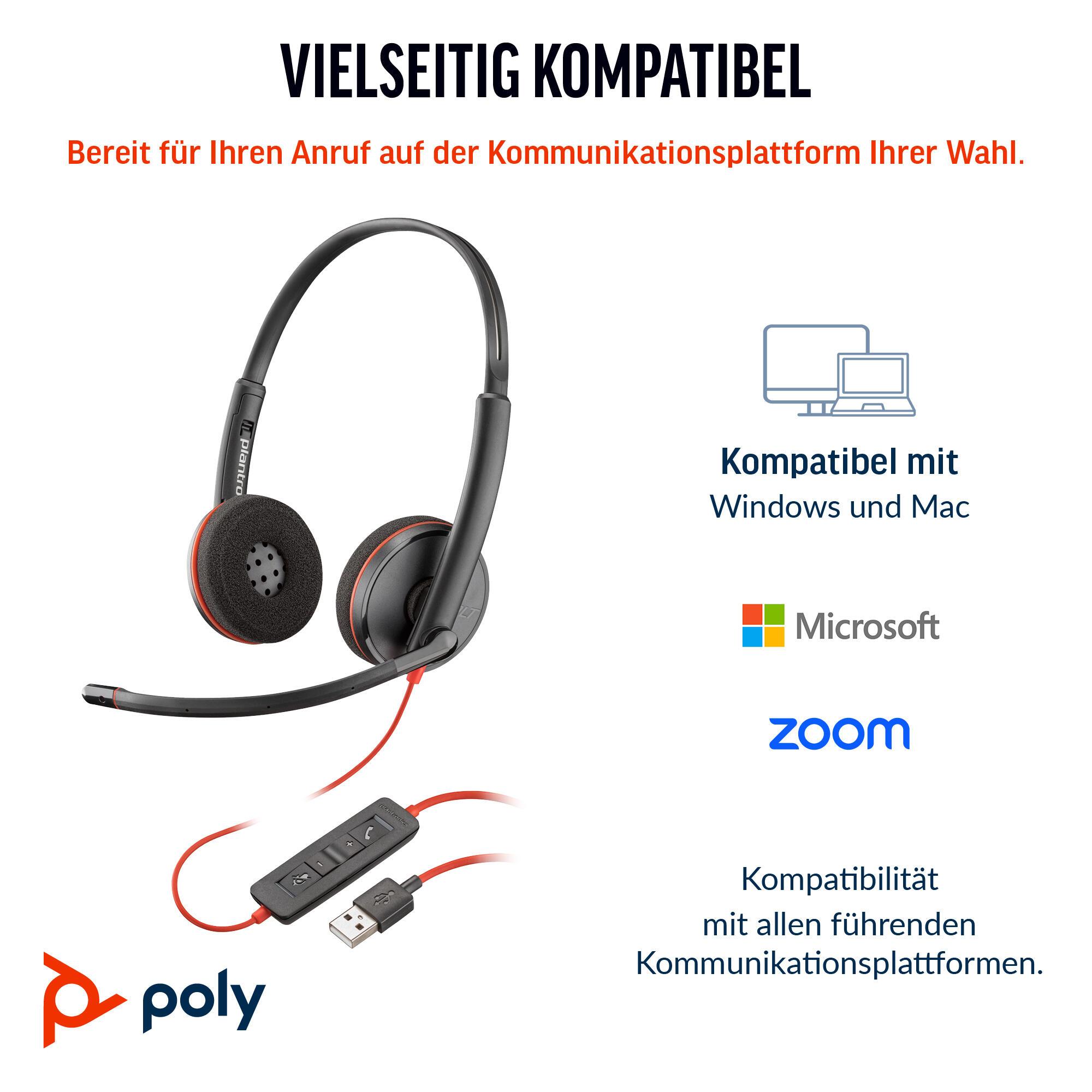 Plantronics/Poly Headset Blackwire 3220 / 8X228AA Schwarz