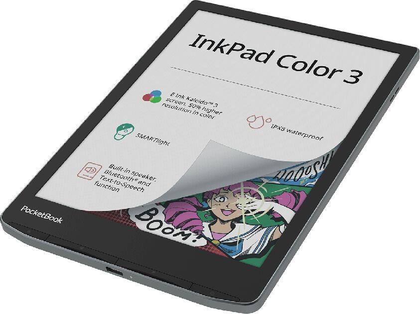 PocketBook lettore di eBook InkPad Color 3 / PB743K3-1-WW-B Grigio L 19,8 cm (7,8")