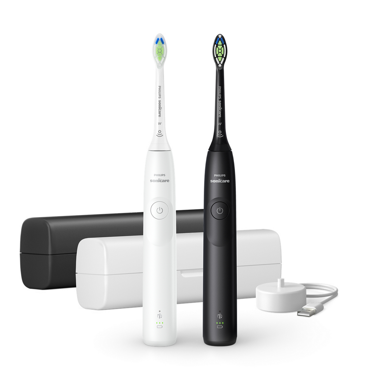 Philips Cepillo de dientes Sonicare 5300 mit Etui / HX7109/01 Negro/Blanco Paquete doble