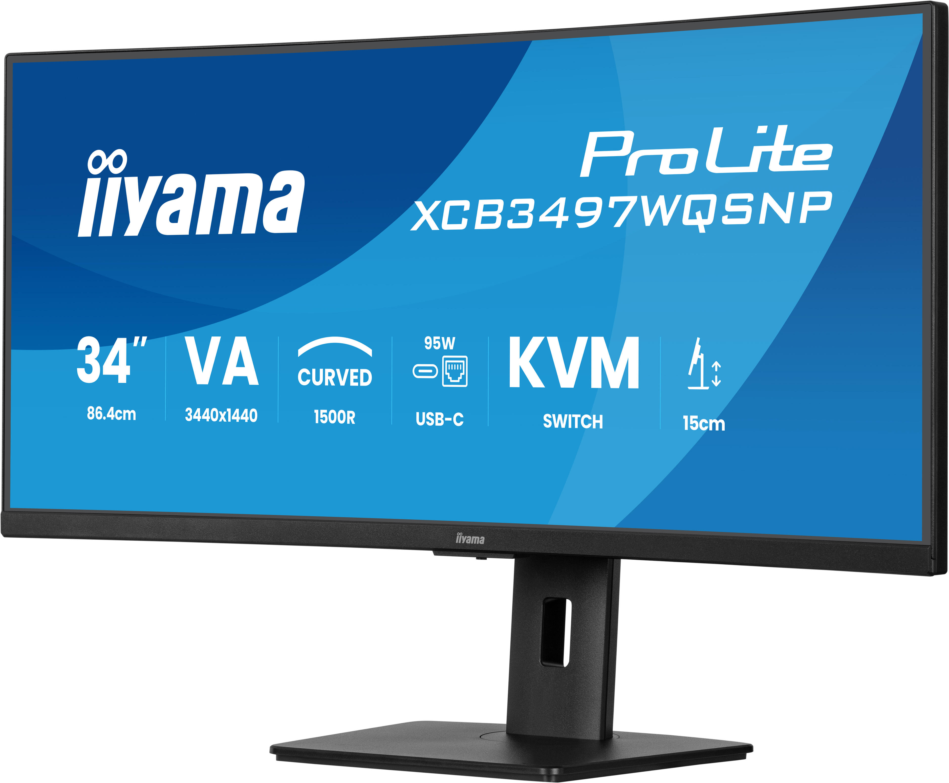 iiyama Monitor ProLite XCB3497WQSNP / XCB3497WQSNP-B1 Black 86.4 cm (34")