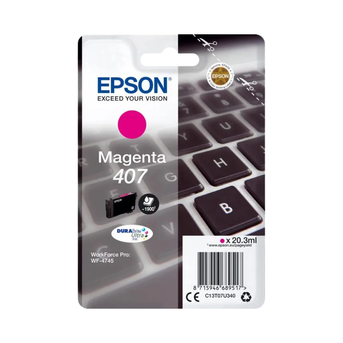 Epson Tinte 407 / C13T07U340 Magenta