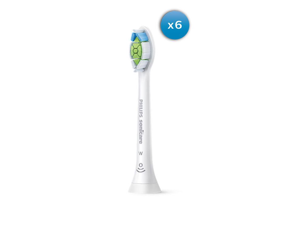 Philips Aufsteckzahnbürste Sonicare W2 Optimal White / HX6066/87 Weiß 6-Pack