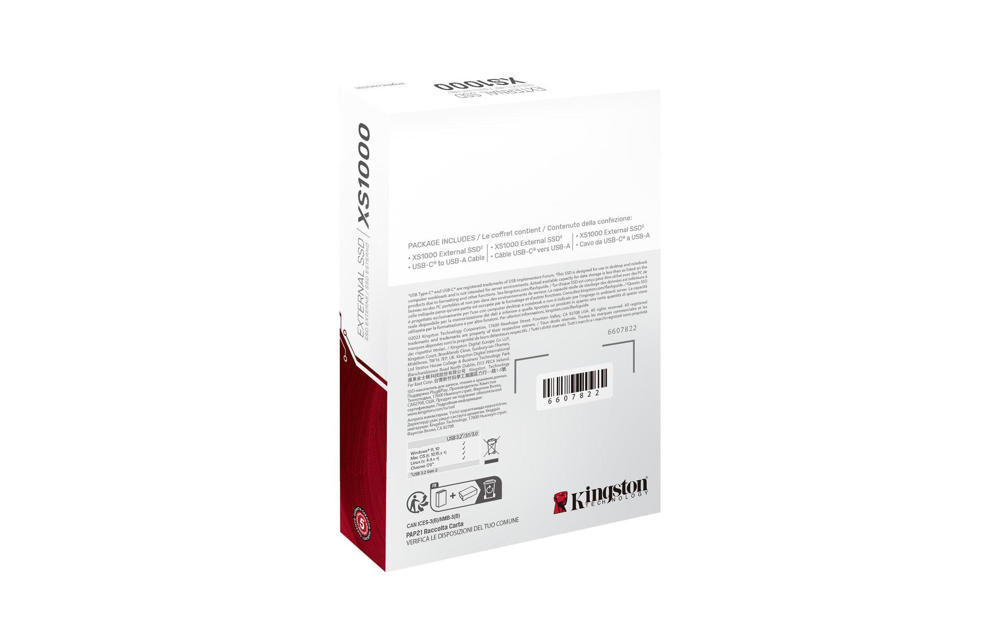 Kingston External SSD XS1000 - 2 TB / SXS1000/2000G Black