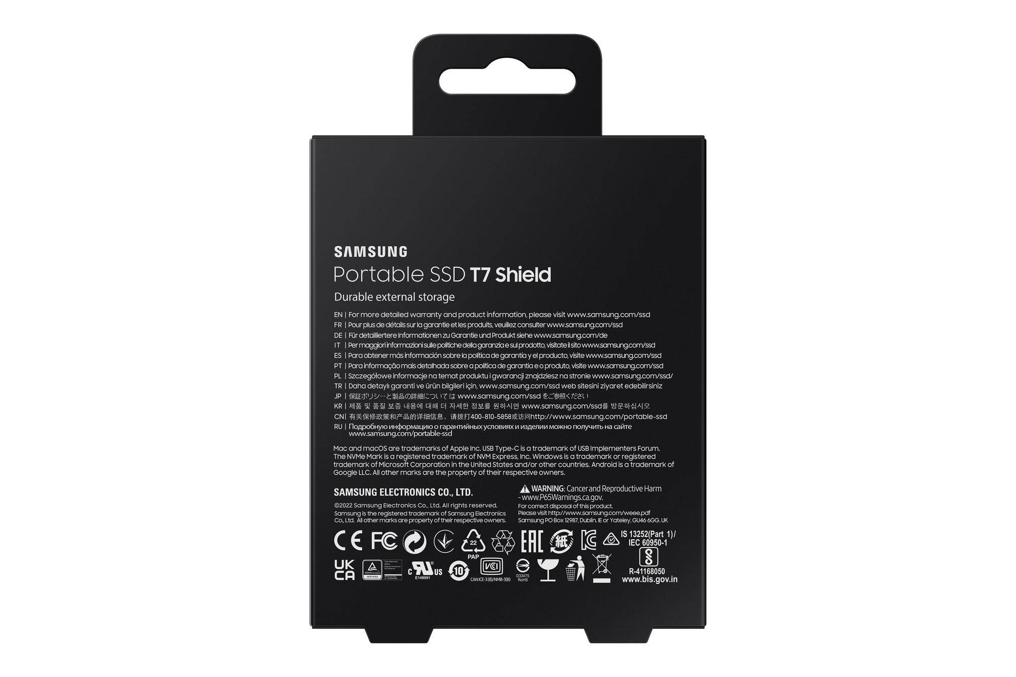 Samsung SSD esterno T7 Shield 4TB / MU-PE4T0S/EU Nero