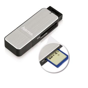 Hama SD-Kartenleser USB-A / 00123900 Schwarz, Silber