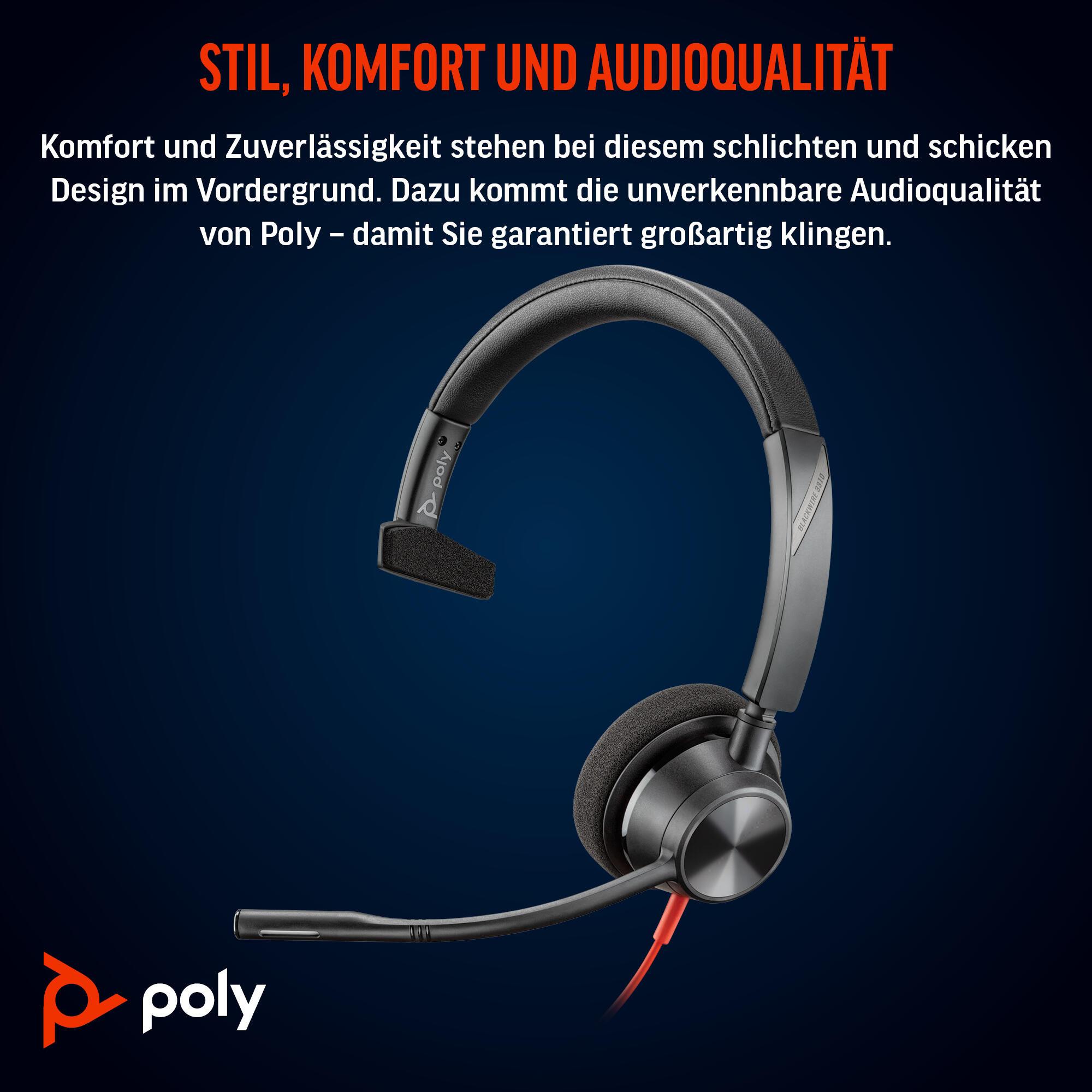 Plantronics/Poly Auriculares Blackwire 3310 MS / 8X216AA Negro