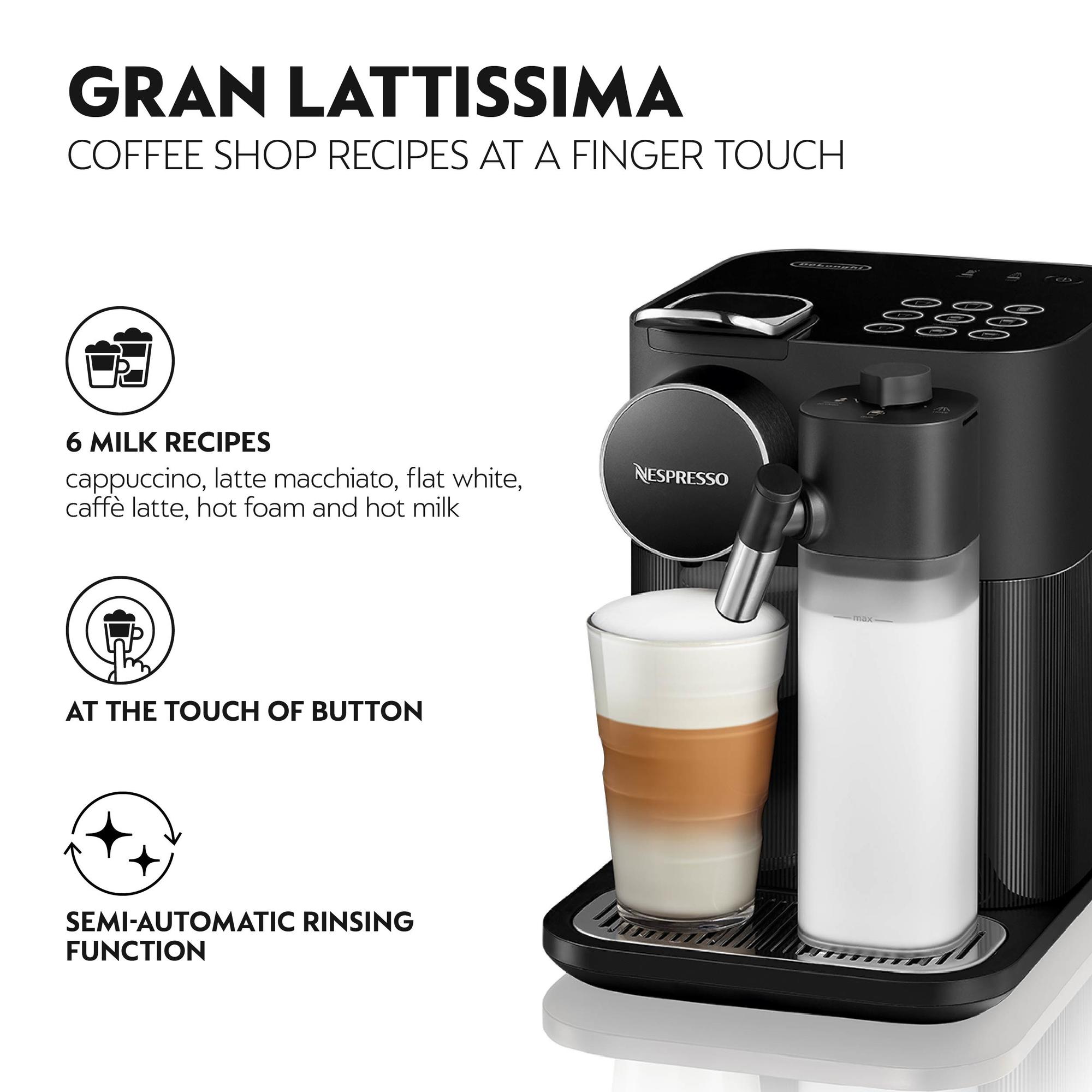 De’Longhi Kapselmaschine Nespresso Gran Lattissima / EN640.B Schwarz