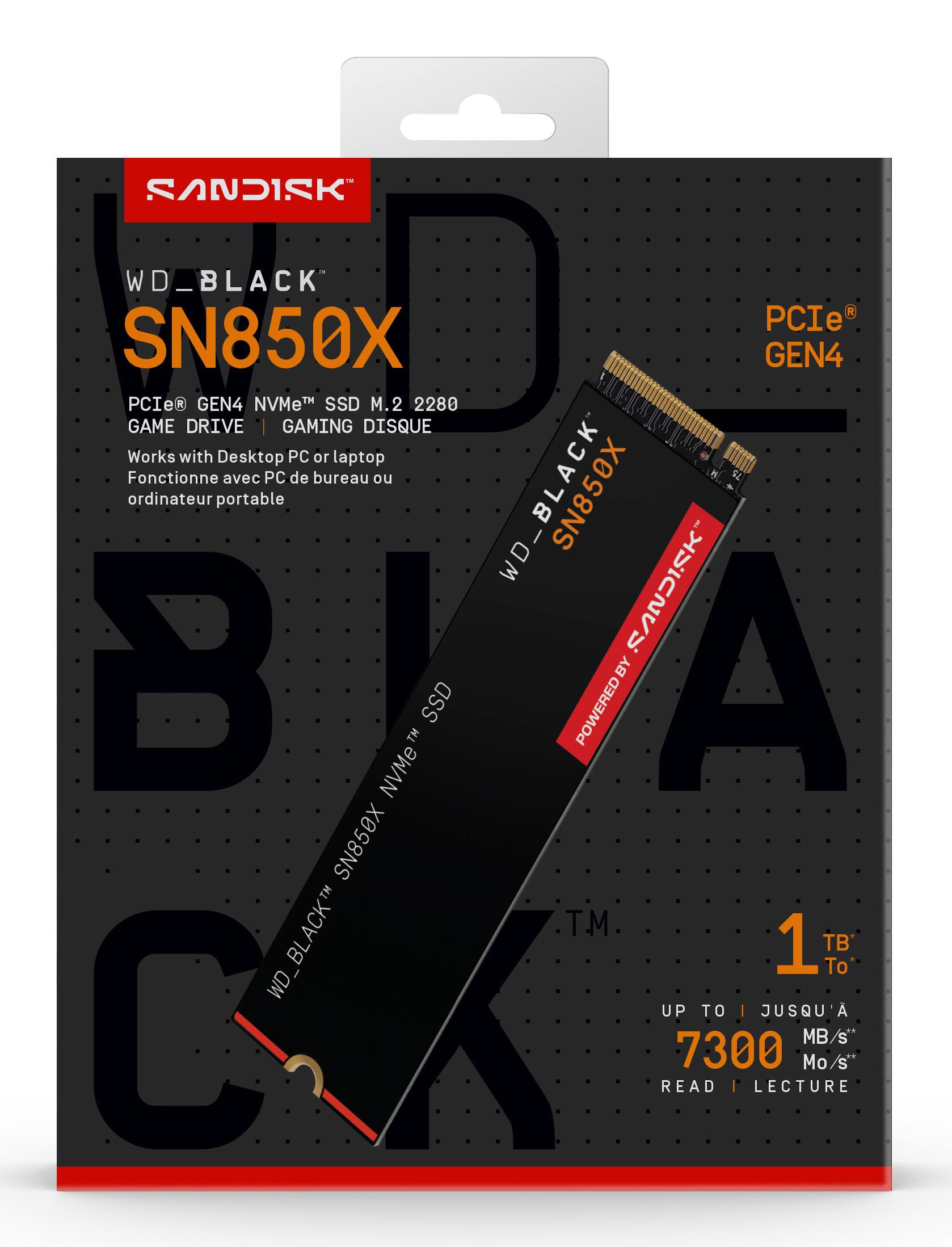 Western Digital SSD M.2 WD Black SN850X / WDS100T2X0E-00BCA0 Multicolore