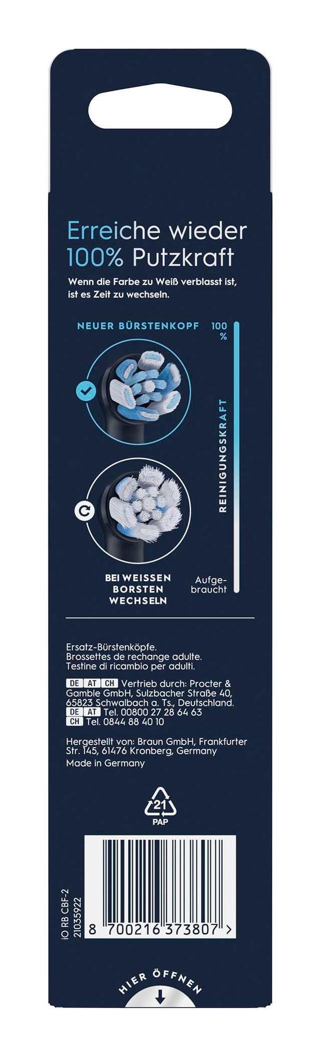 Oral-B Attachable toothbrush iO Ultimative Reinigung / 8700216373807 Black Doppelpack