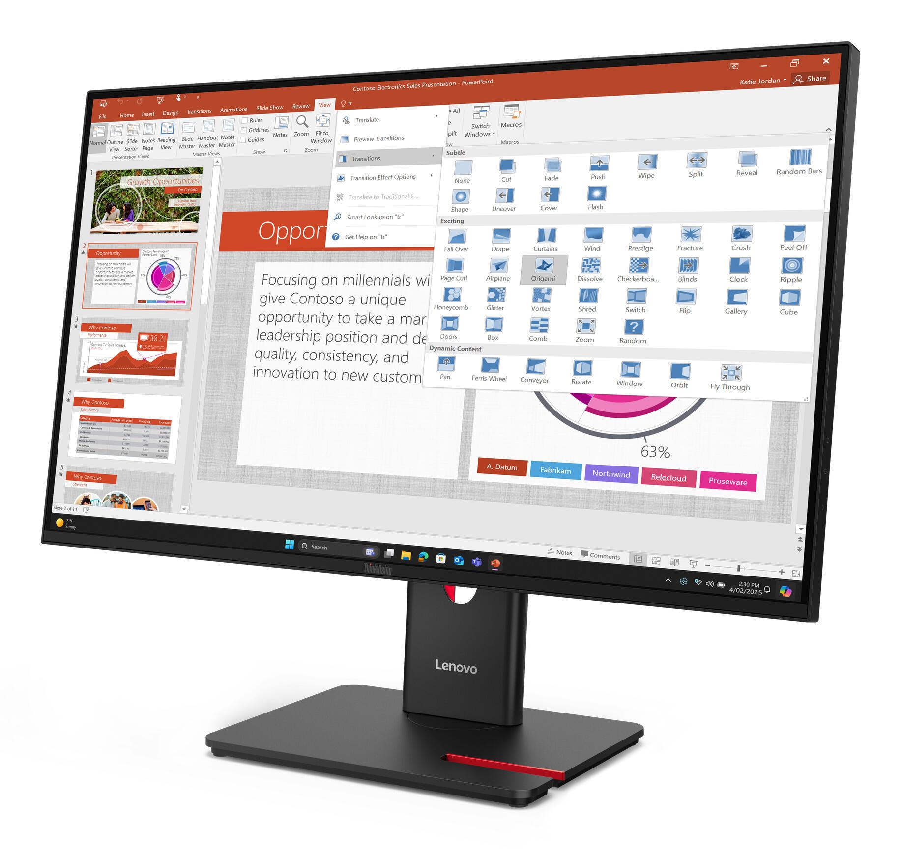 Lenovo Moniteur ThinkVision T27-40 / 64A5MAT6EU Noir 68,6 cm (27")