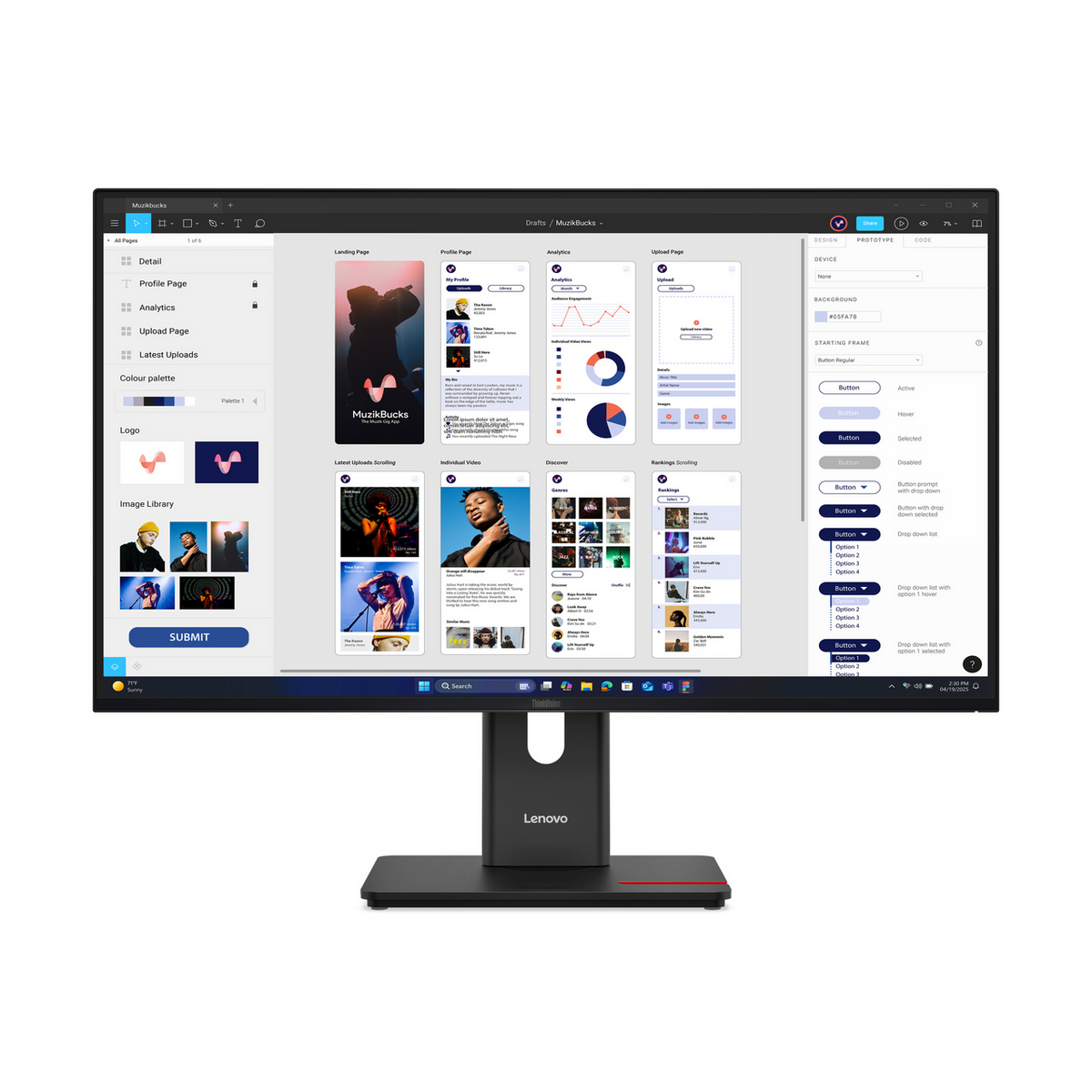 Lenovo Monitor T32UD-40 / 64B0GAT1EU Black (32 ")