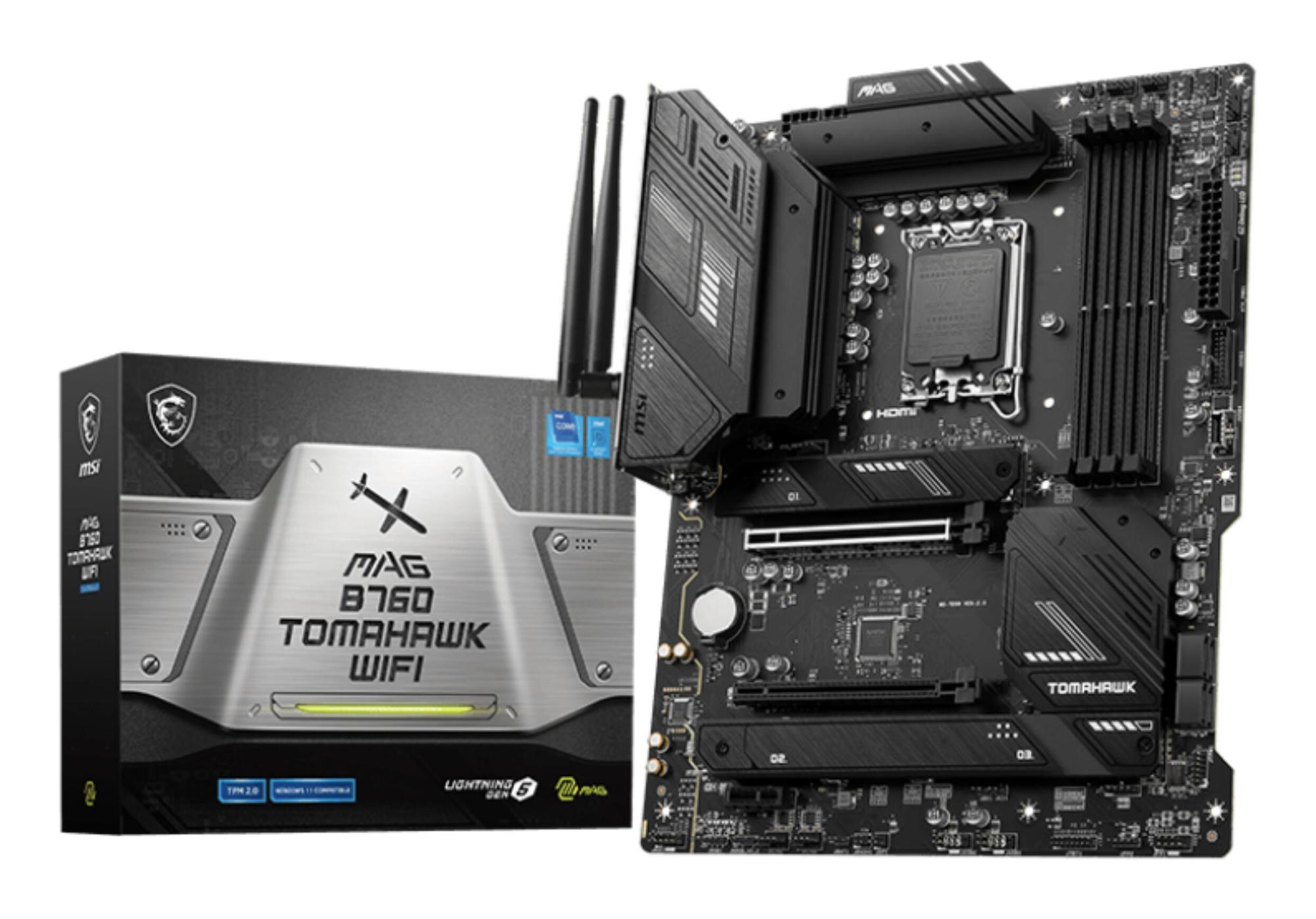 MSI Placa base MAG B760 TOMAHAWK WIFI / 7D96-003R Negro