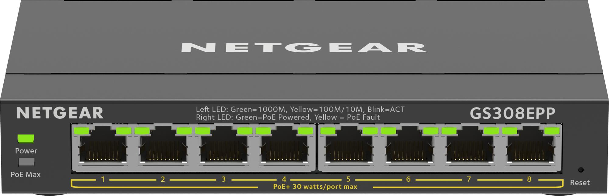 Netgear Switch Essentials GS308EPP / GS308EPP-100PES Schwarz
