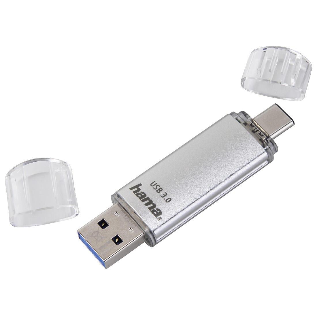 Hama USB Stick C-Laeta 64GB USB-C USB-A / 00124163 Silber