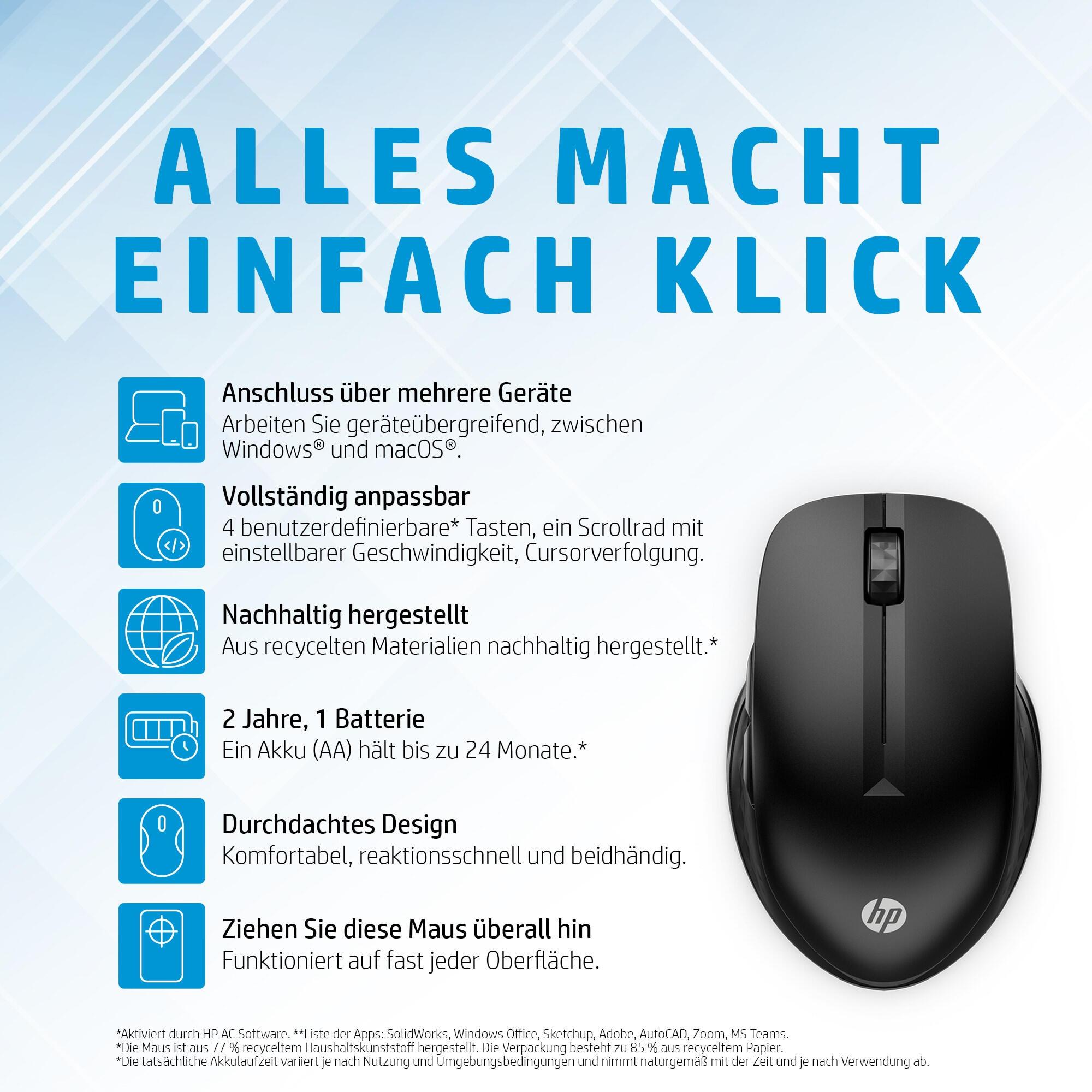 HP Maus 430 Multi-Device / 3B4Q2AA#ABB Schwarz