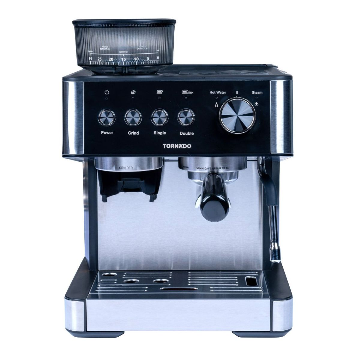 Tornado Portafilter machine TCM-5431-GS Steel and Black Tornado Portafilter machine TCM-5431-GS Steel and Black