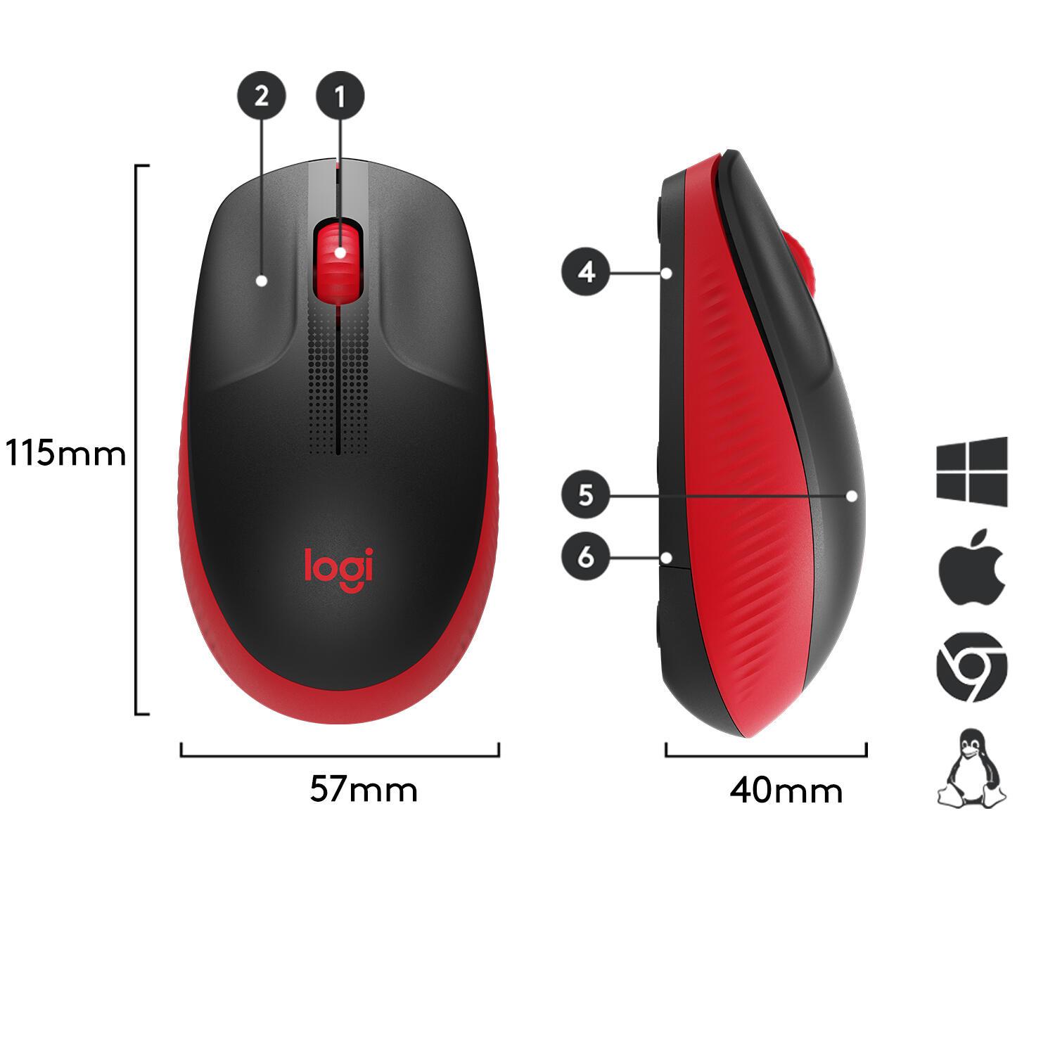 Logitech Ratón M190 / 910-005908 Rojo
