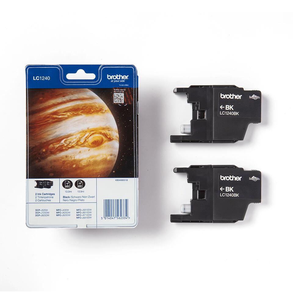 Brother Encre LC-1240BKBP2 / LC1240BKBP2 Noir Doppelpack