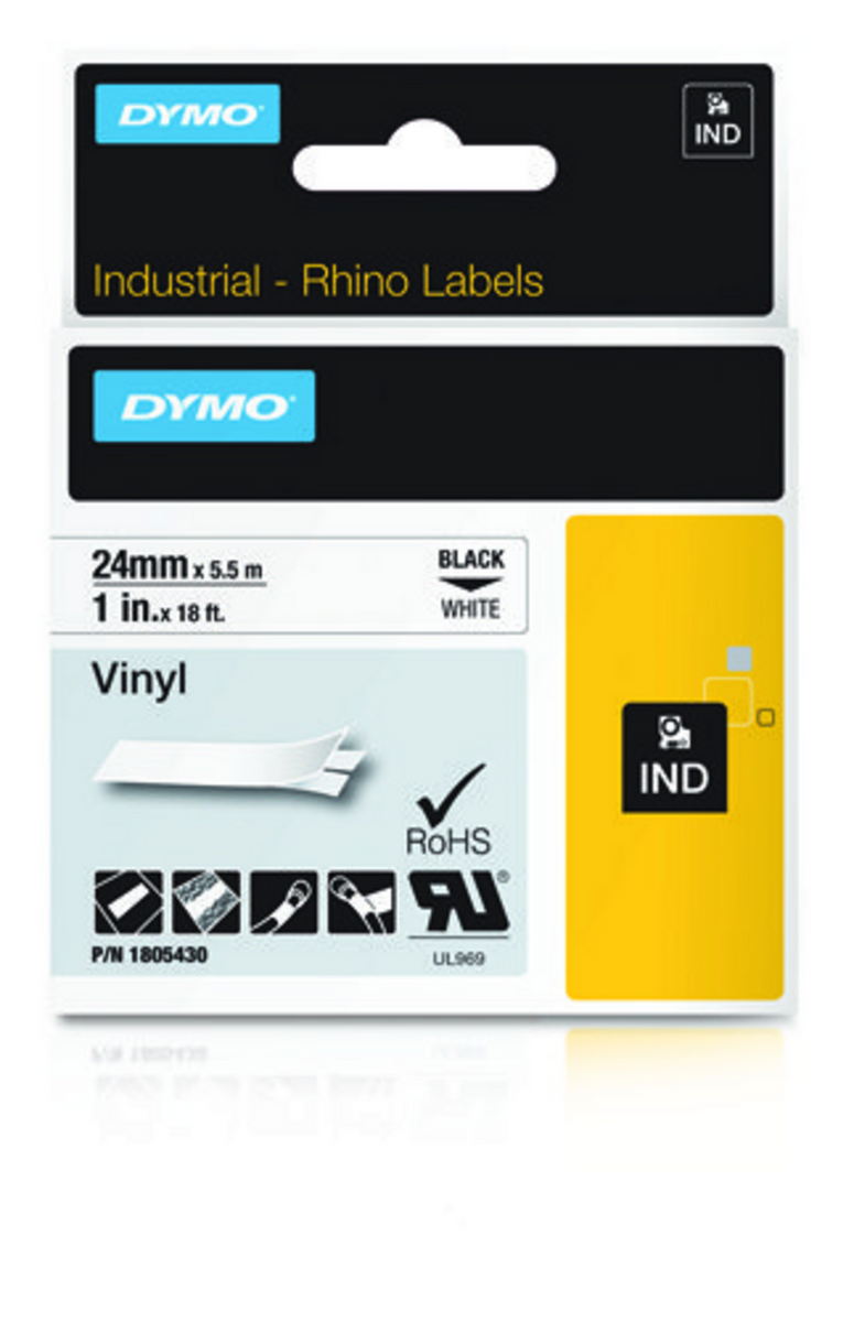Dymo Nastro Rhino Industrial Vinyl / 1805430 Nero su Bianco XXL