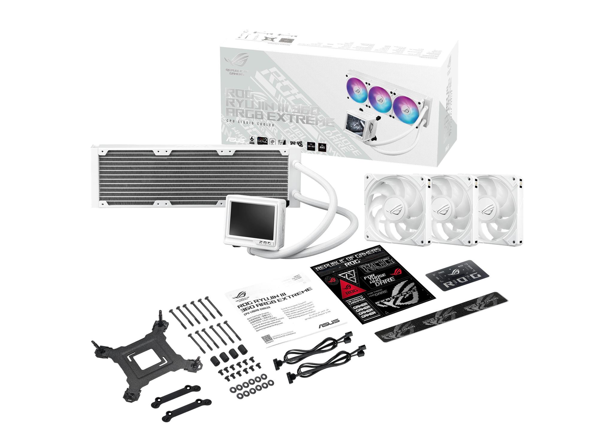 ASUS Refrigeración por agua ROG Ryujin III 360 ARGB Extreme / 90RC0132-M0EAY0 Blanco XL