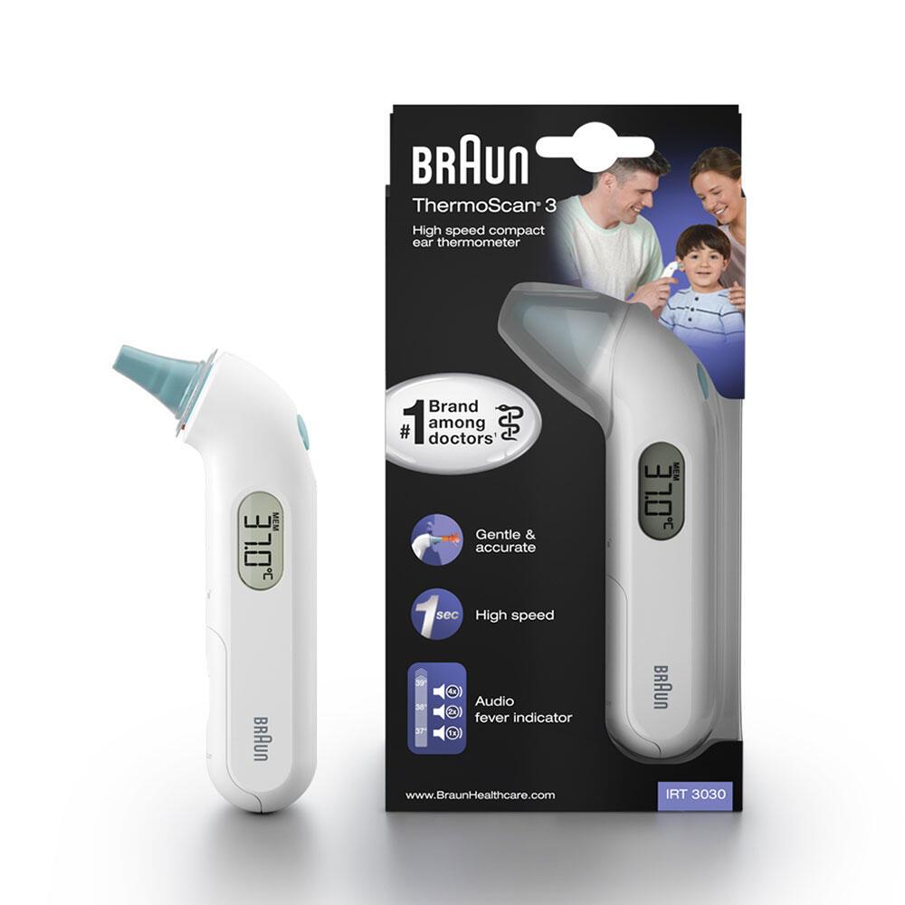 Braun Thermomètre médical ThermoScan 3 IRT3030 / IRT3030WE Blanc