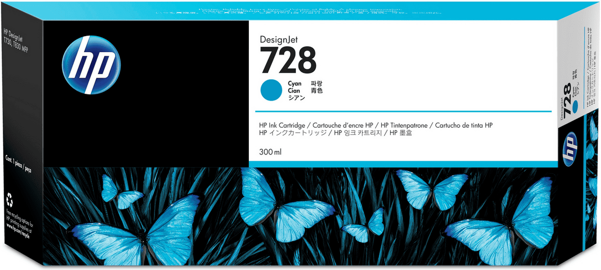 HP Tinte 728 / F9K17A Cyan XXL