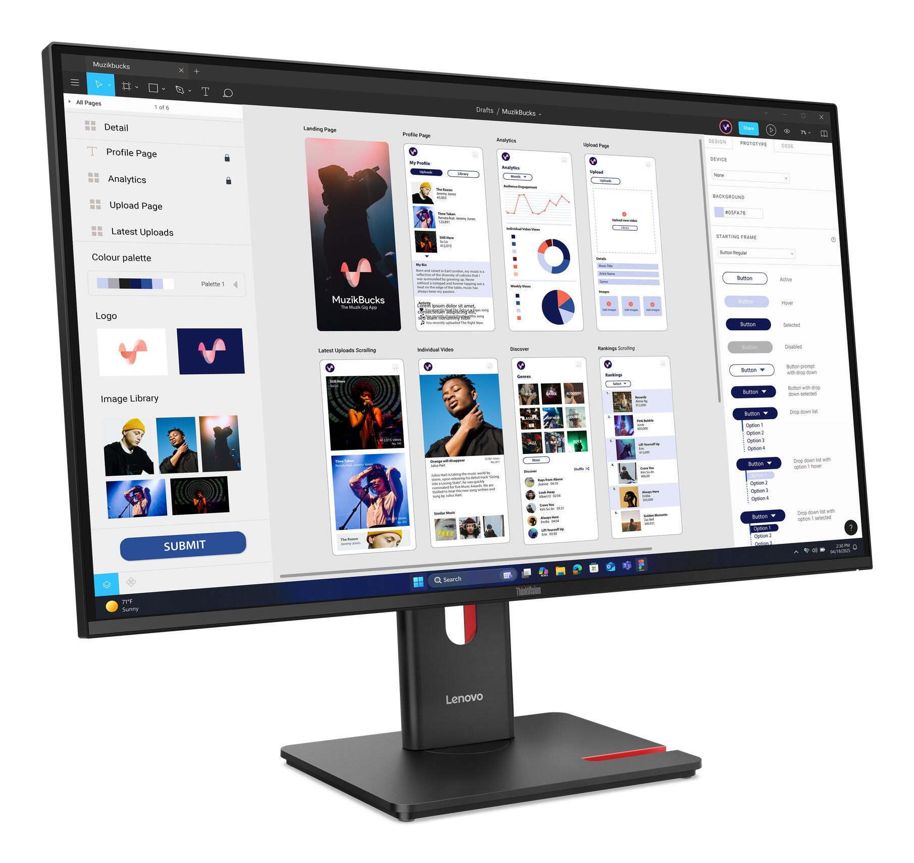 Lenovo Monitor T32UD-40 / 64B0GAT1EU Negro 80 cm (31,5")