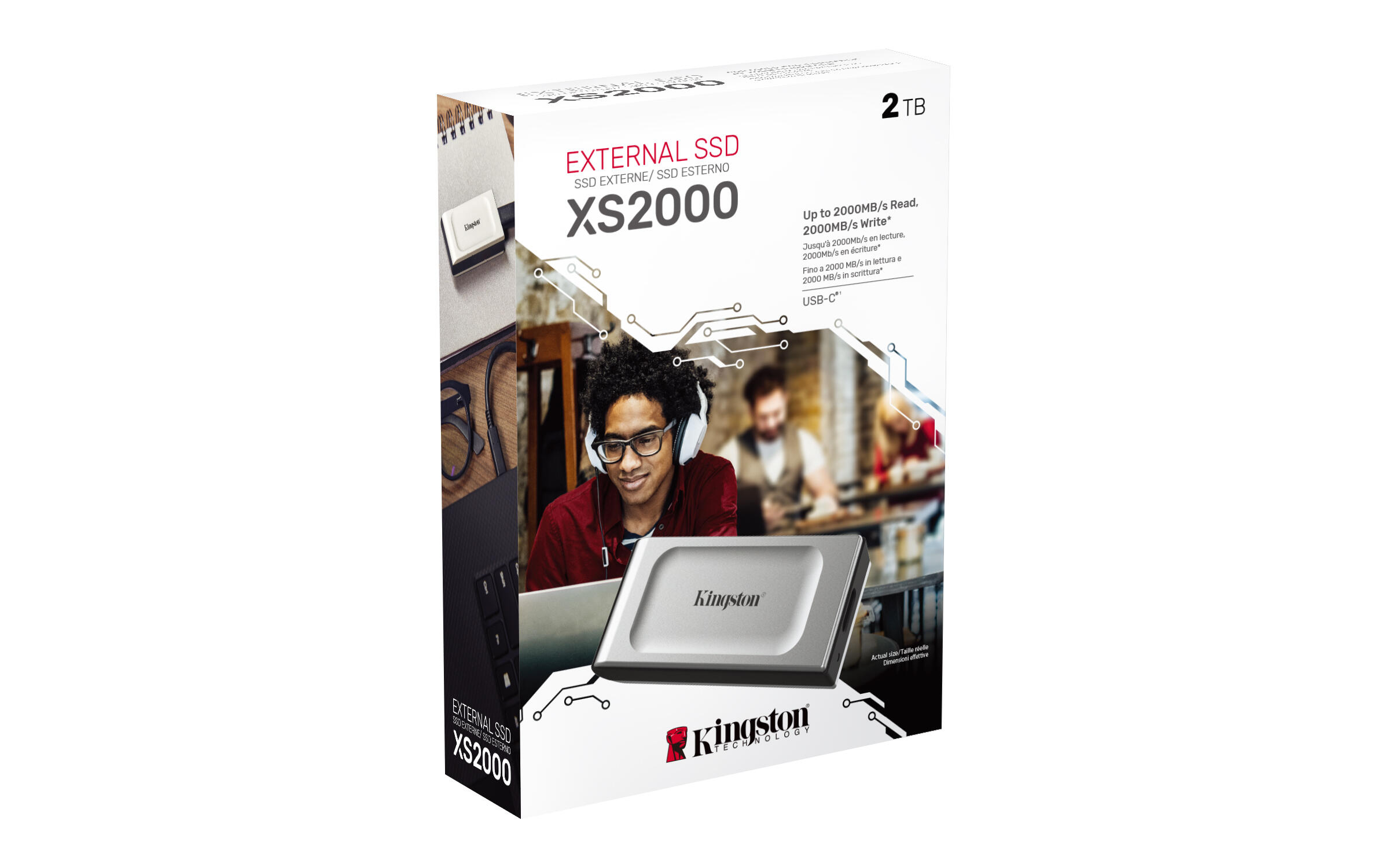 Kingston External SSD XS2000 2TB / SXS2000/2000G Black, silver