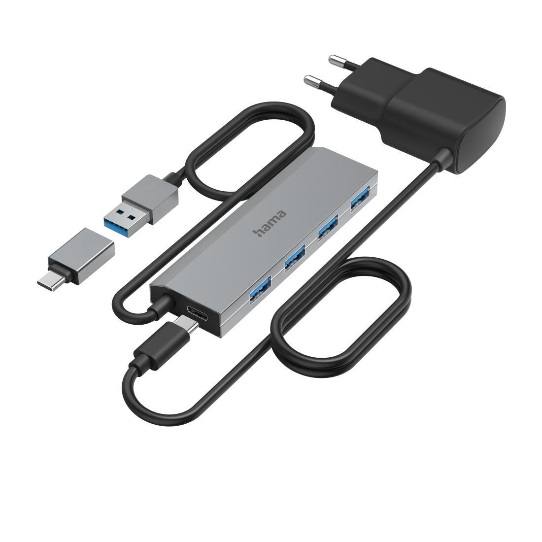 Hama Concentrador USB USB Hub A&C / 00200138 Antracita, gris