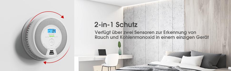 X-Sense Rauch- und Kohlenmonoxidmelder SC07-W / ZASXS00148WEU Weiß, Grau