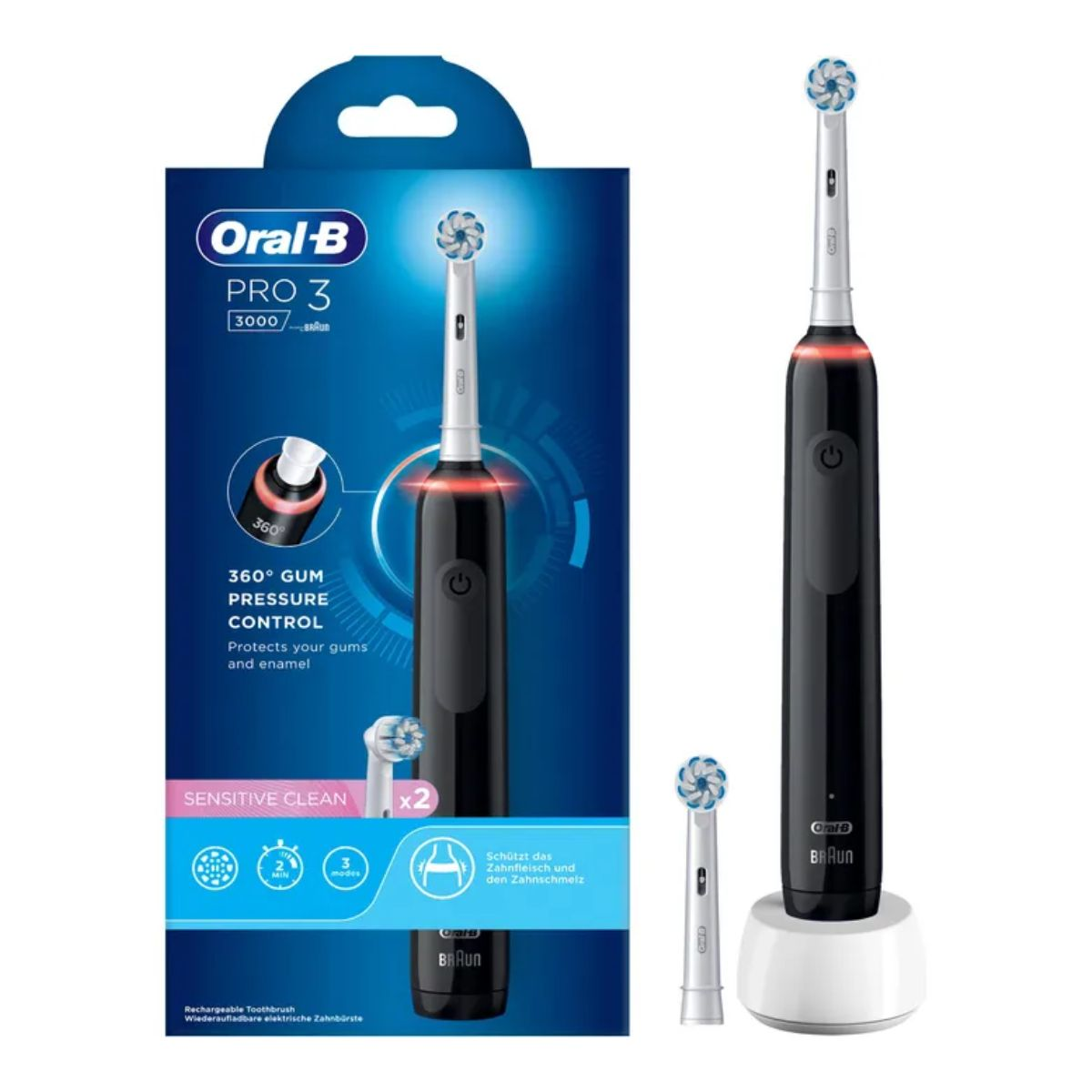 Oral-B Brosse à dents Pro 3 3000 Sensitive Clean / 759868 Noir