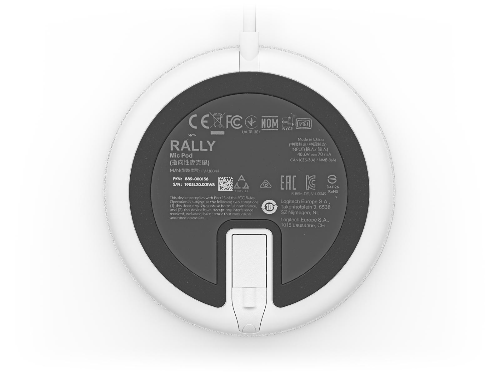 Logitech Mikrofon Rally Mic Pod / 952-000038 Weiß
