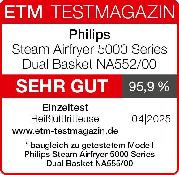 Philips Freidora de aire caliente 5000 Series / NA552/00 Negro, dorado