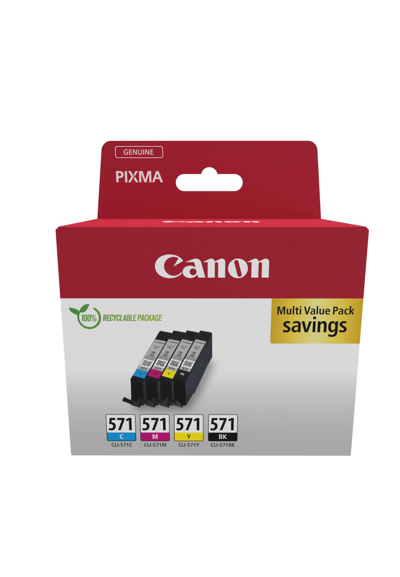 Canon Inchiostro CLI-571 / 0386C008 BK, C, M, Y Multipack