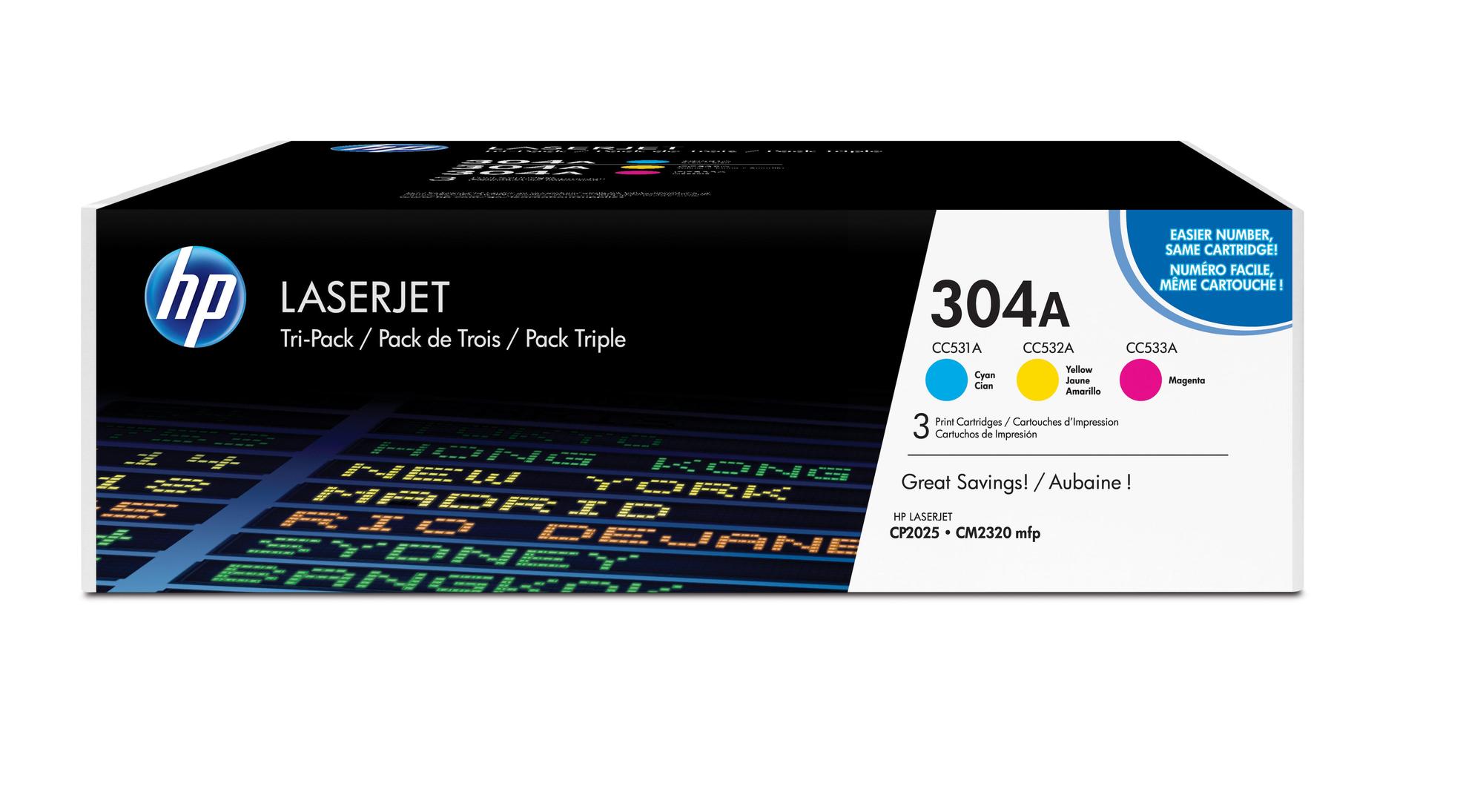HP Toner 304A / CF372AM C,M,Y Multipack